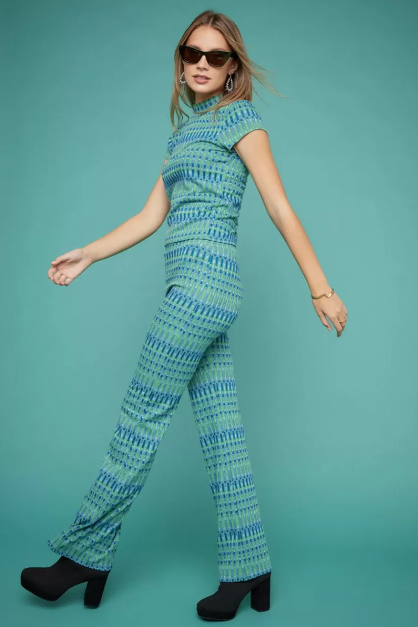 Francesca's Ramona Jacquard Printed Knitted Top