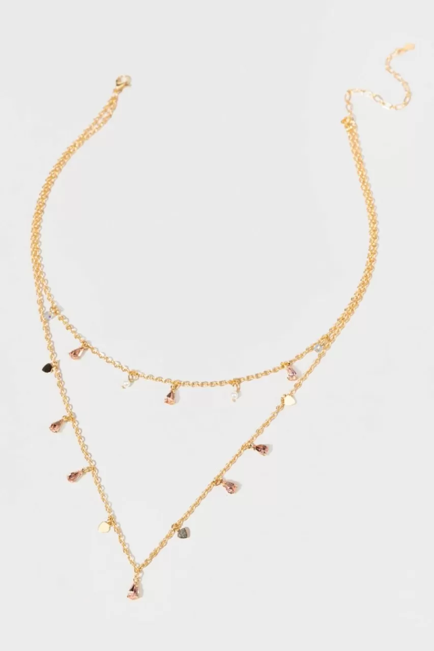 Francesca's Rene Shaky Pearl Heart Station Necklace