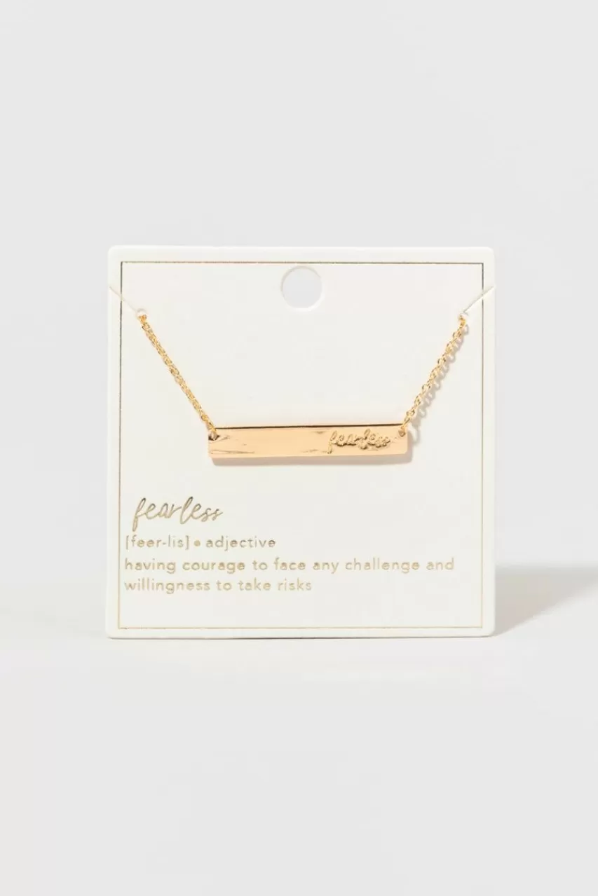 Francesca's Ridley Fearless Engraved Necklace