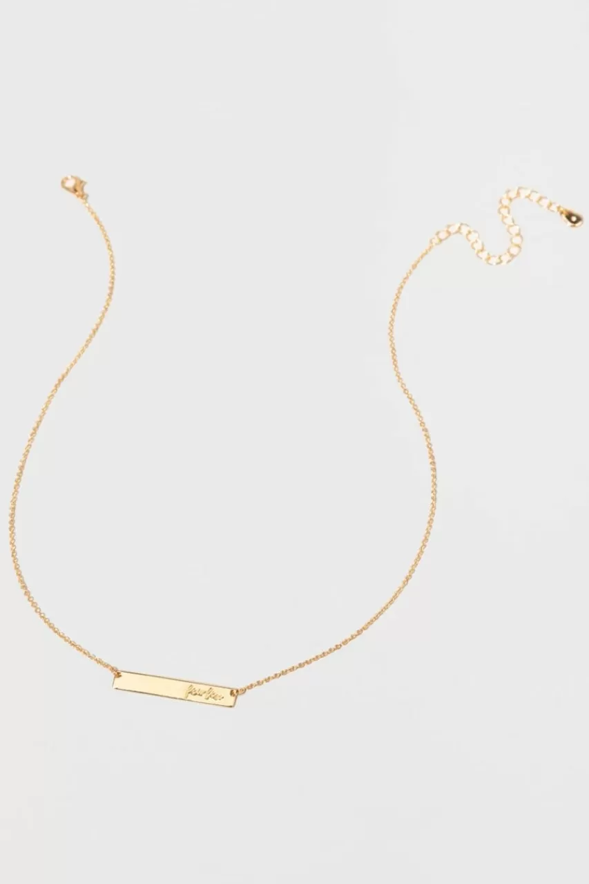 Francesca's Ridley Fearless Engraved Necklace