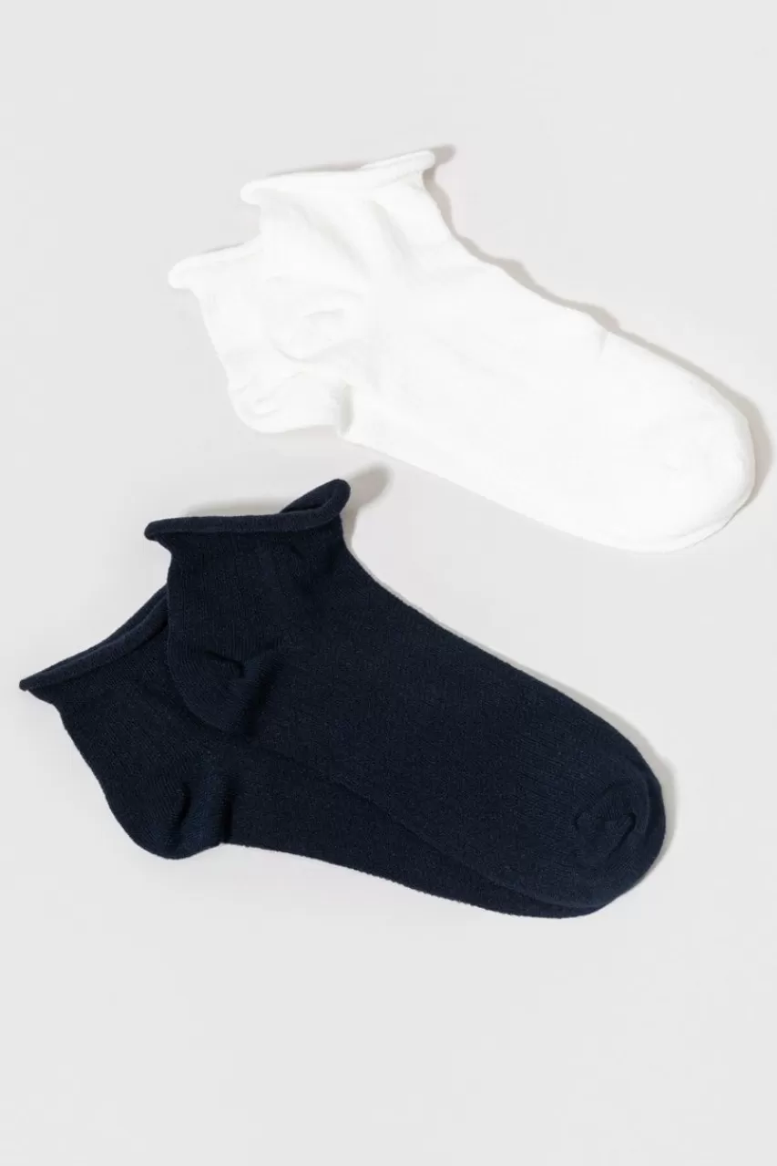 Francesca's Rony Roll Top Socks Two Pack