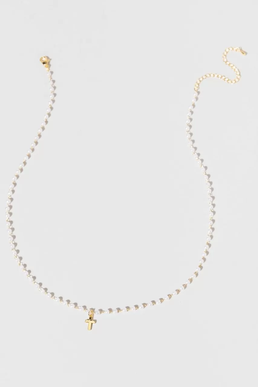 Francesca's Rosary Cross Charm Necklace