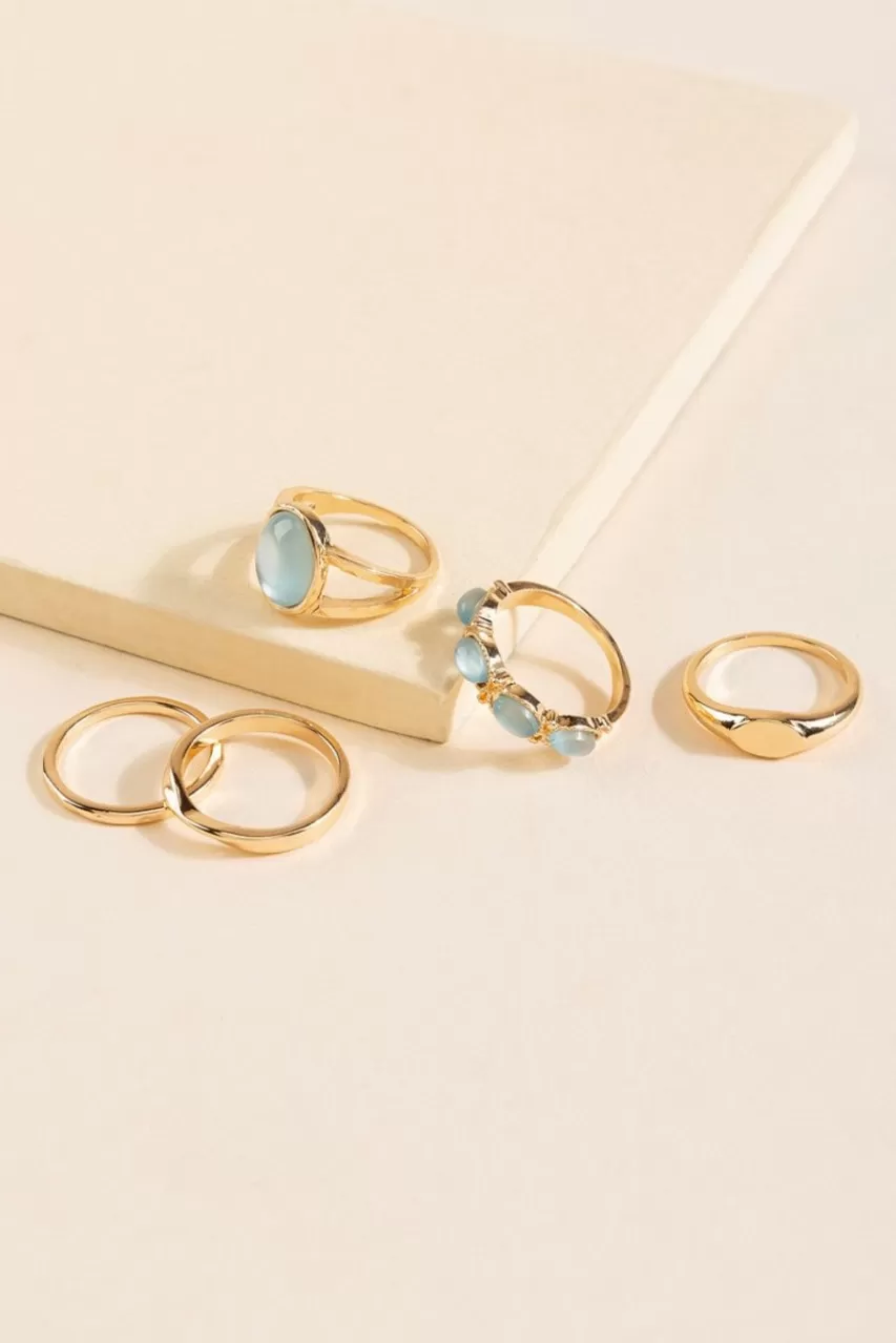Francesca's Sadie Cateye Five Ring Set