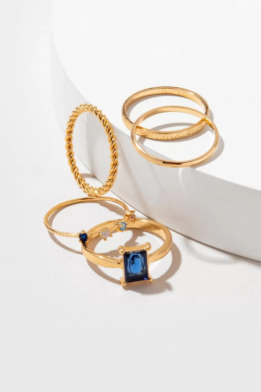 Francesca's Sadie Cateye Five Ring Set