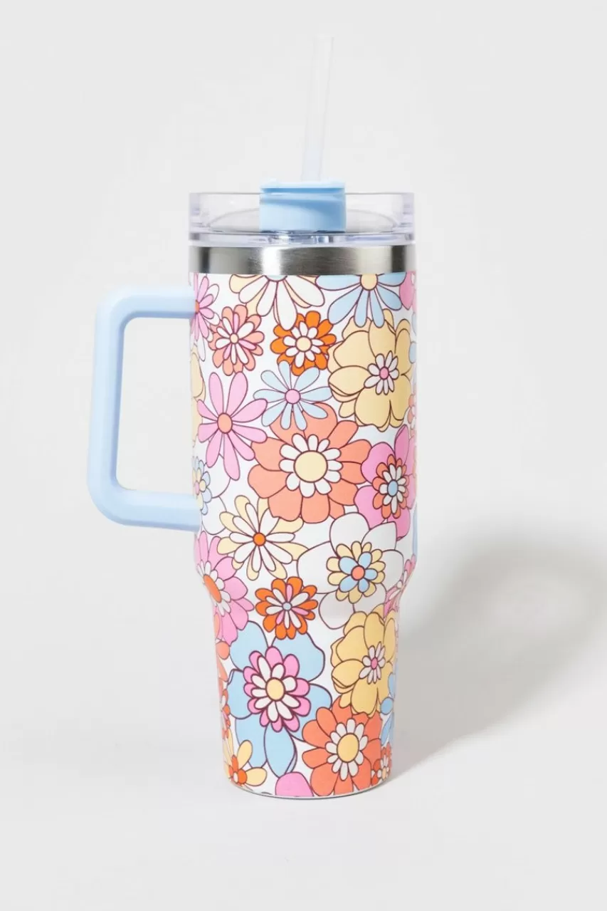 Francesca's Sammy Floral Print 40Oz Stainless Steel Tumblr