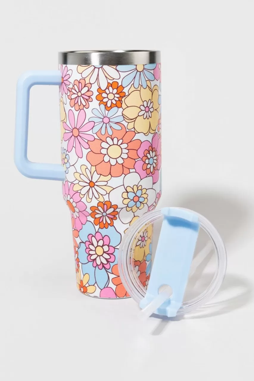 Francesca's Sammy Floral Print 40Oz Stainless Steel Tumblr