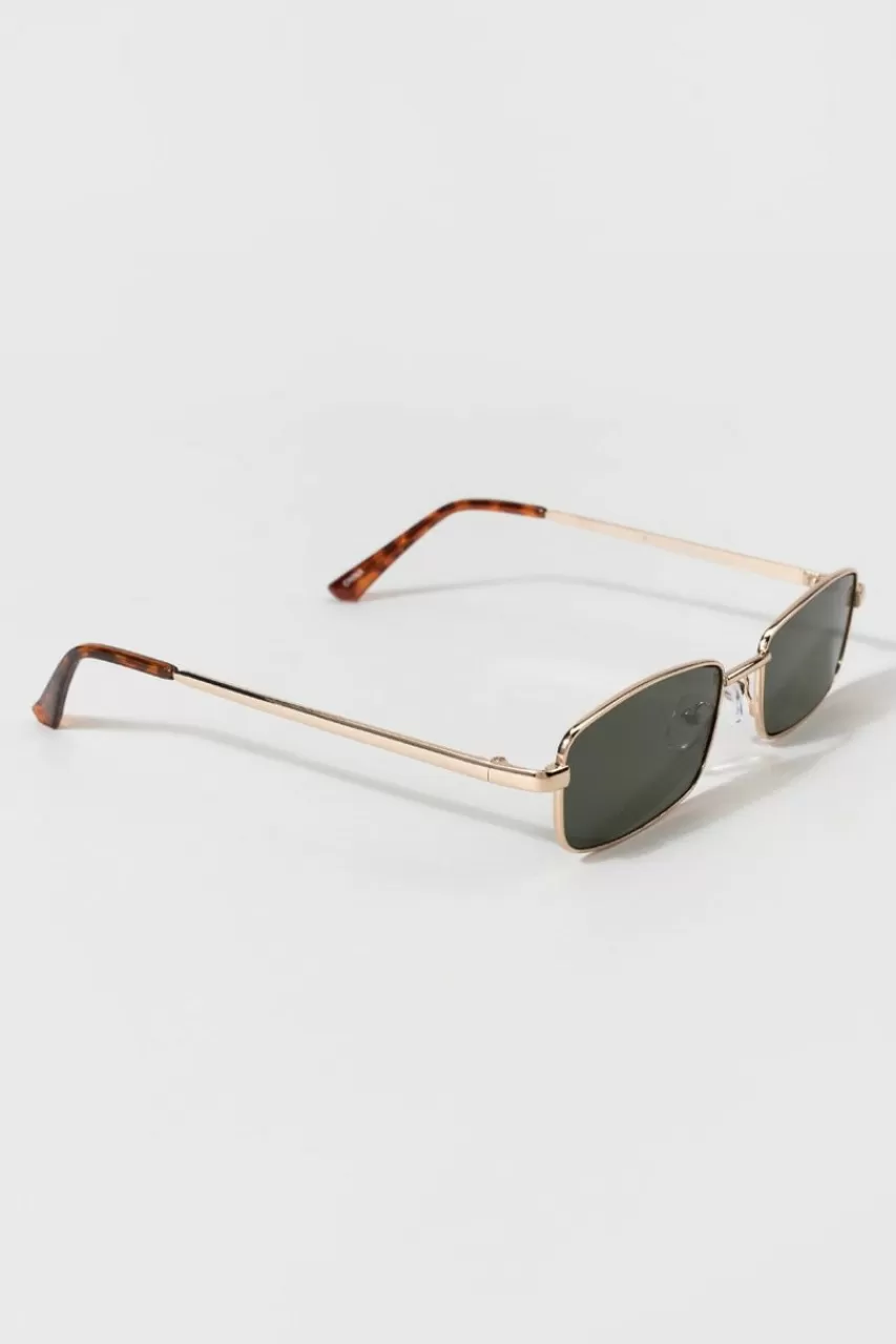 Francesca's Sasha Metal Rectangle Sunglasses