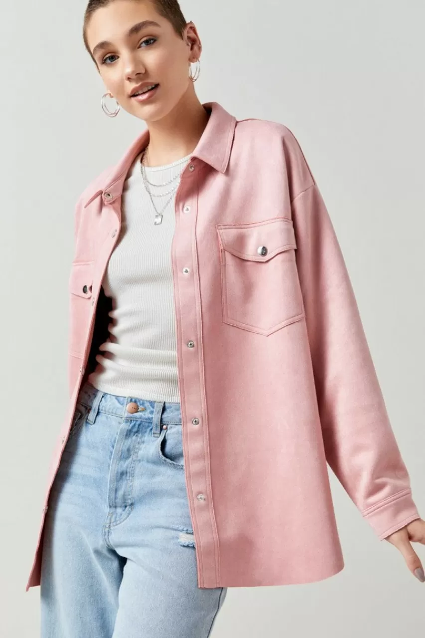 Francesca's Scarlett Faux Suede Shacket