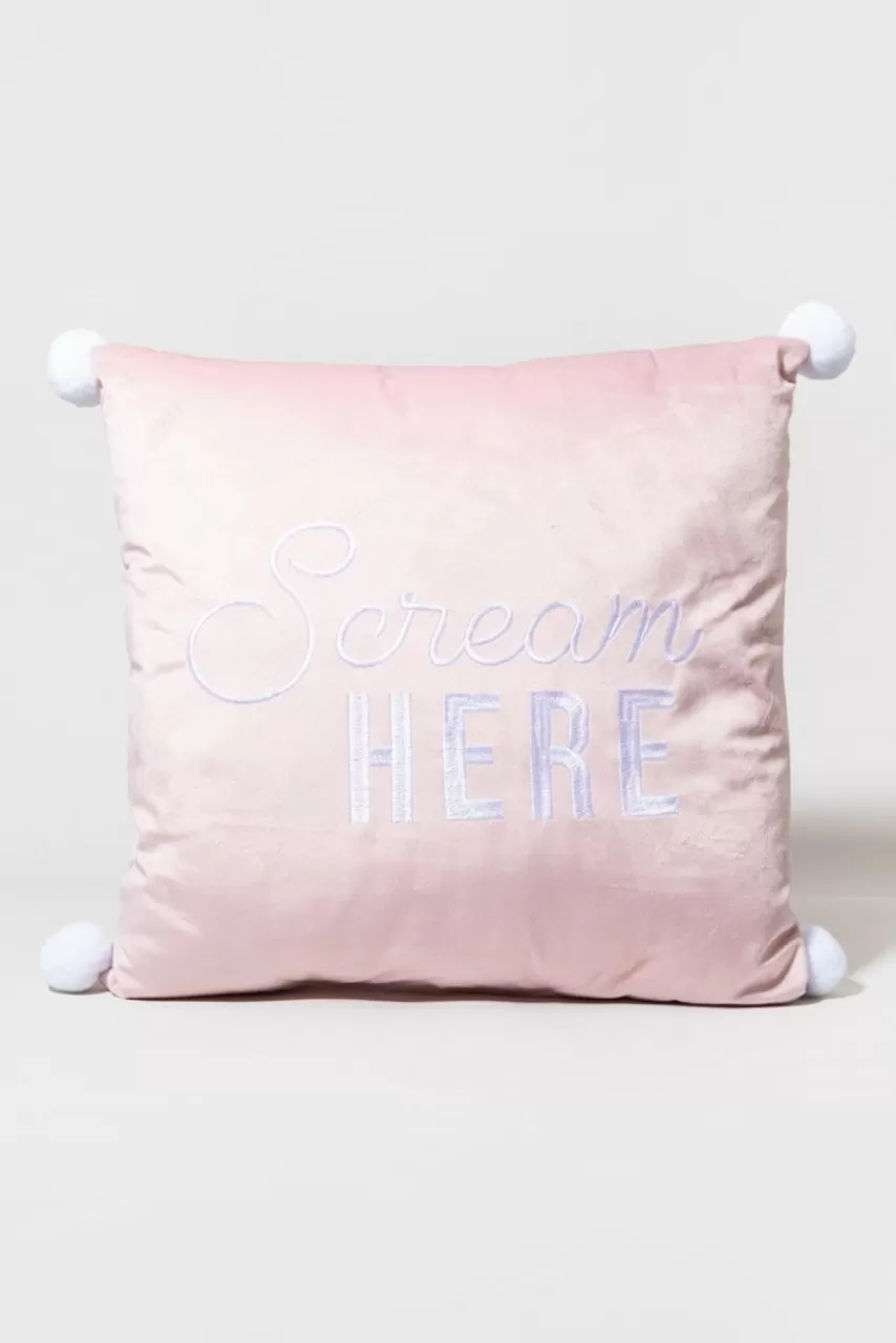 Francesca's Scream Here Velvet Pillow