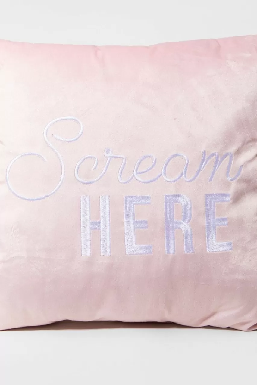 Francesca's Scream Here Velvet Pillow