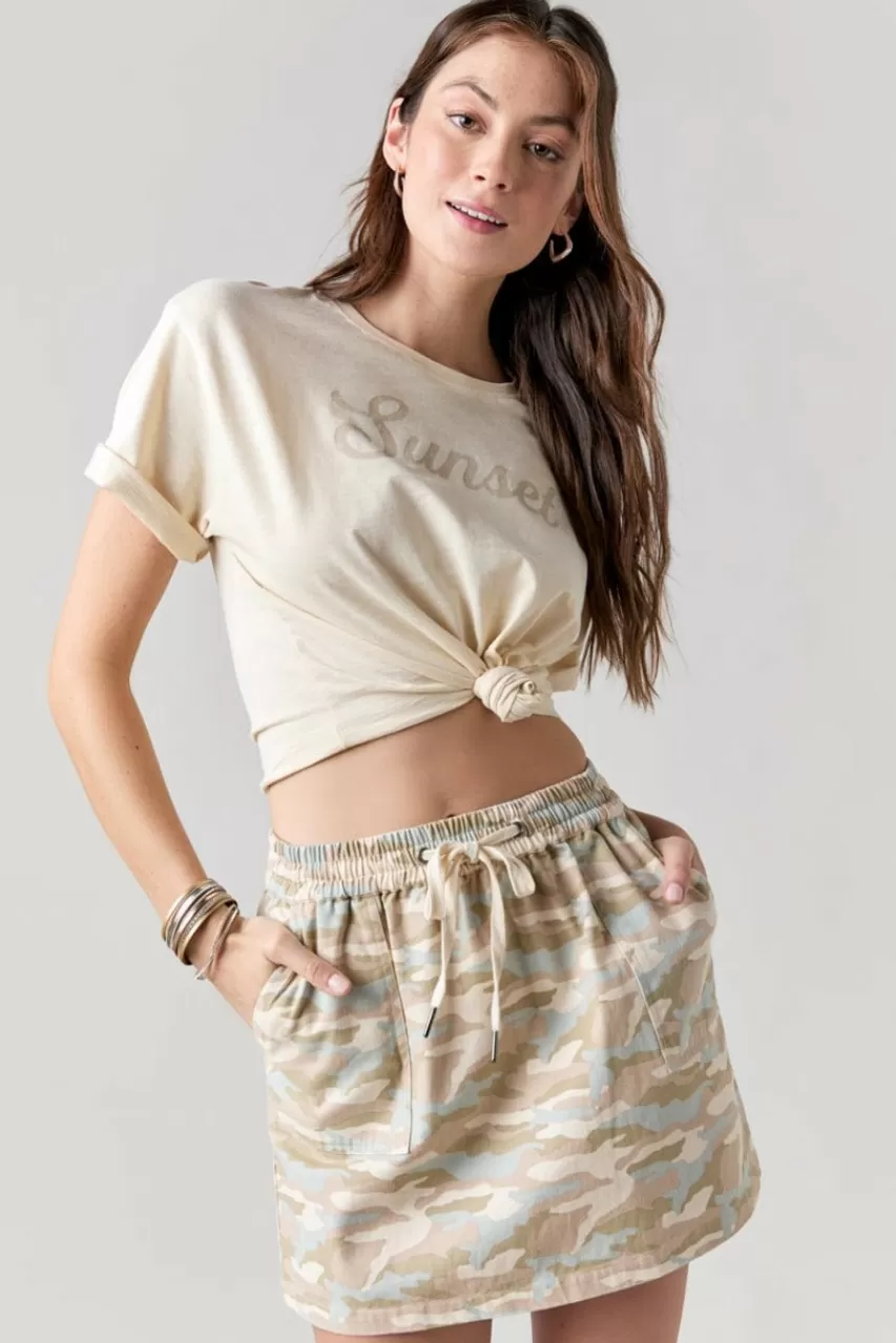 Francesca's Shanon Washed Out Camo Mini Skirt
