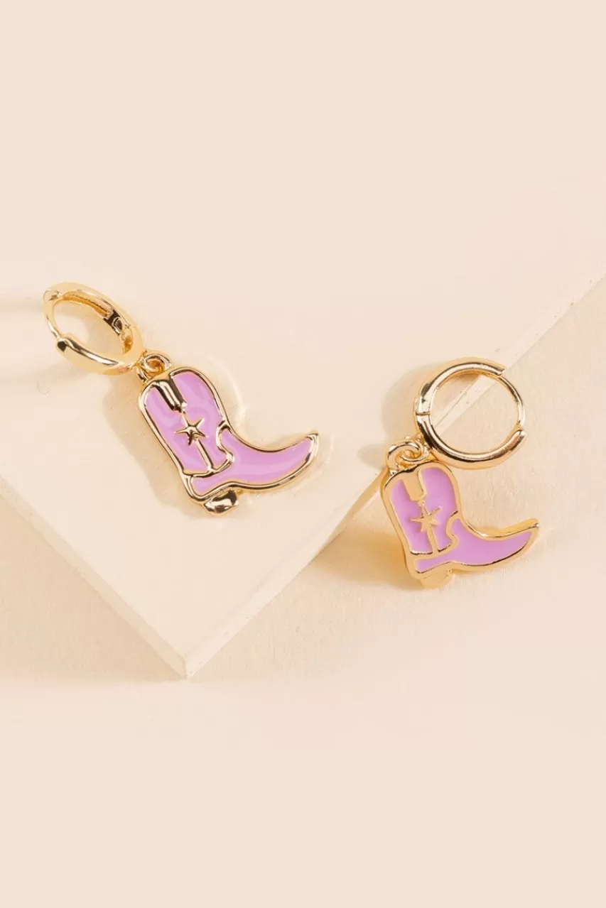 Francesca's Shayla Boot Charm Huggie Hoop Earrings