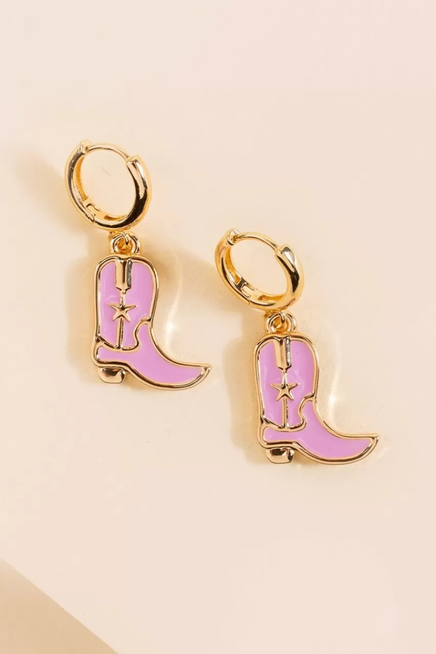 Francesca's Shayla Boot Charm Huggie Hoop Earrings