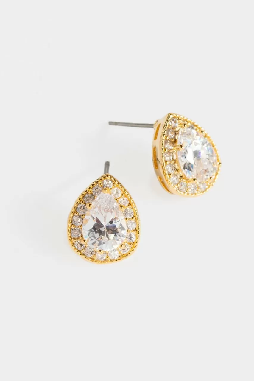 Francesca's Shiloh Cubic Zirconia Teardrop Studs