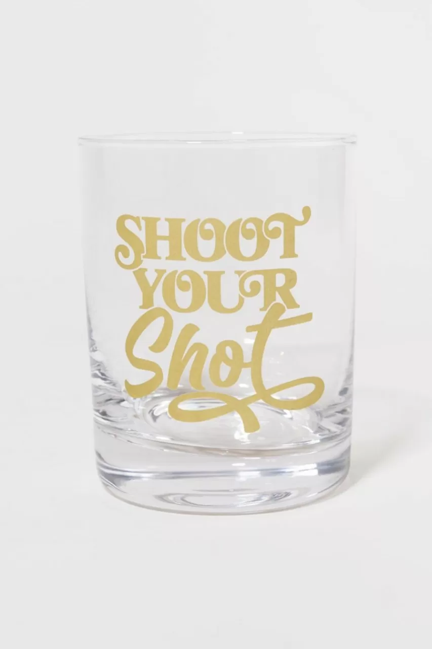 Francesca's Shoot Your Shot Rocks Glass