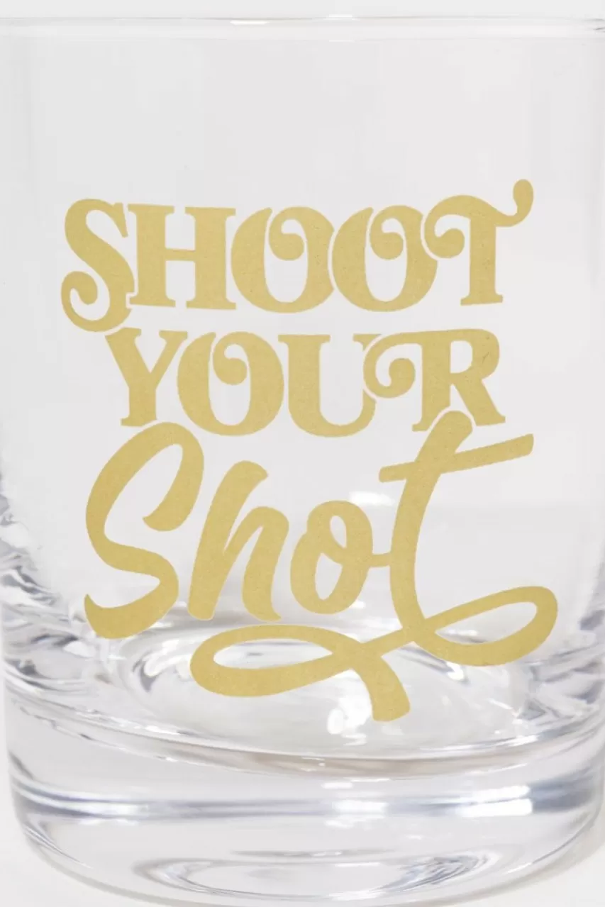 Francesca's Shoot Your Shot Rocks Glass