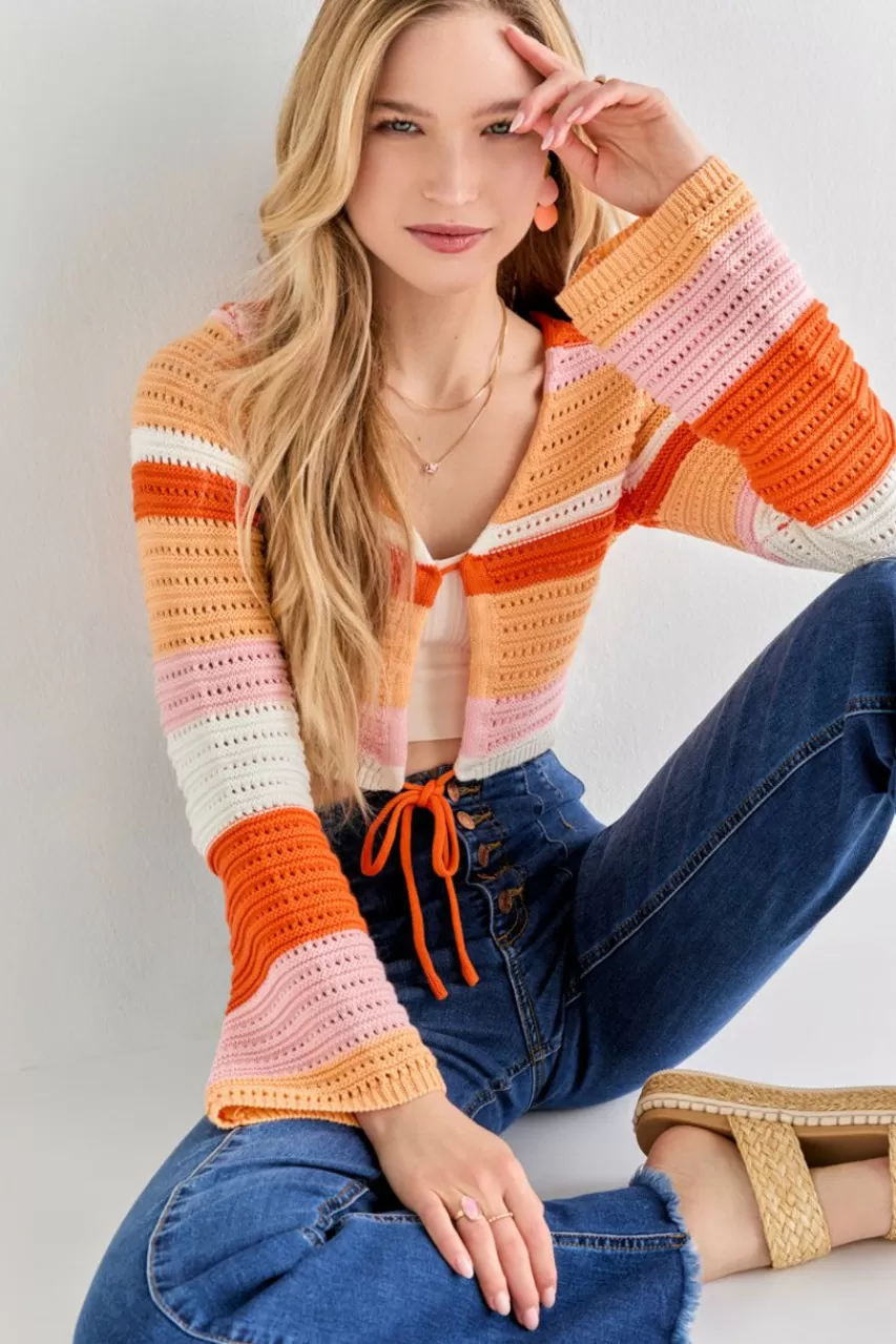 Francesca's Siena Tie Front Sweater