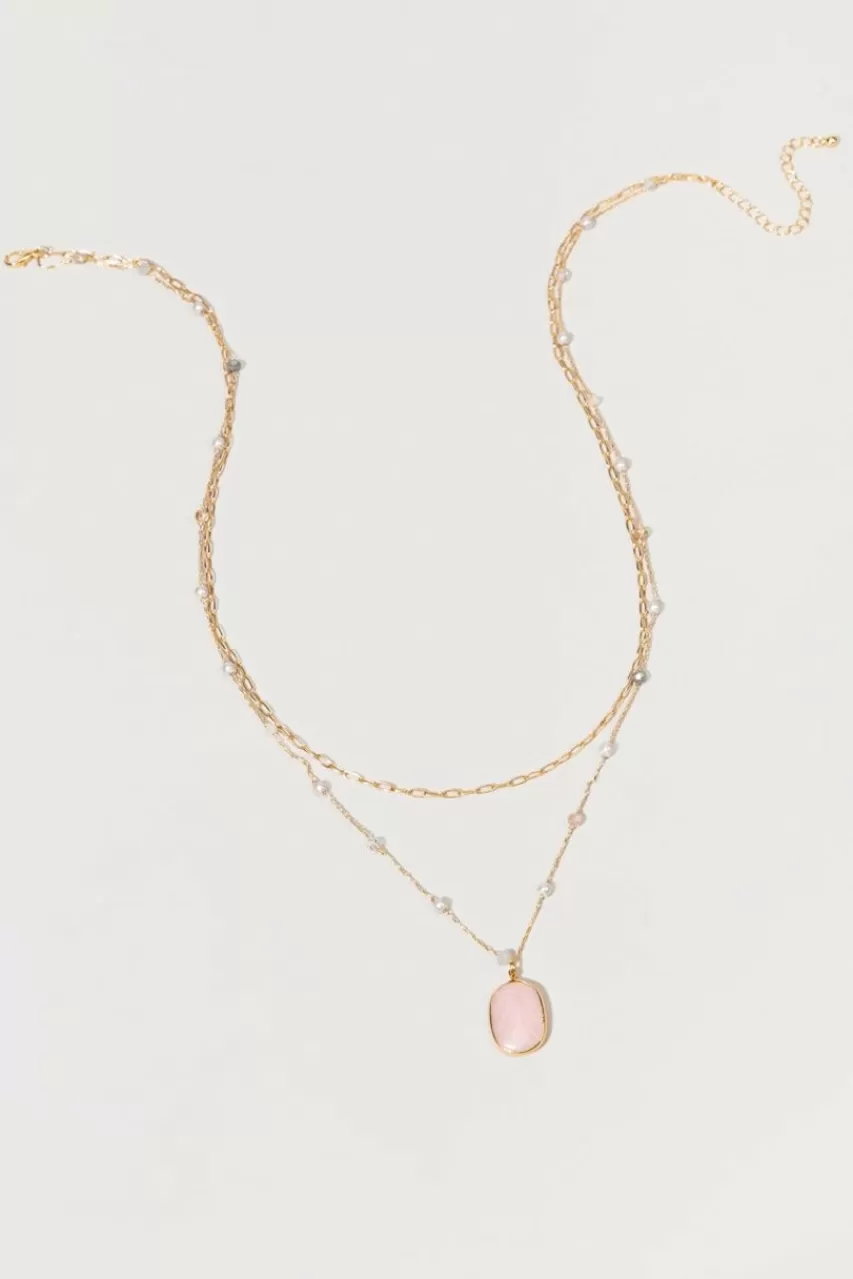 Francesca's Simone Pearl Bead Station Pendant Necklace