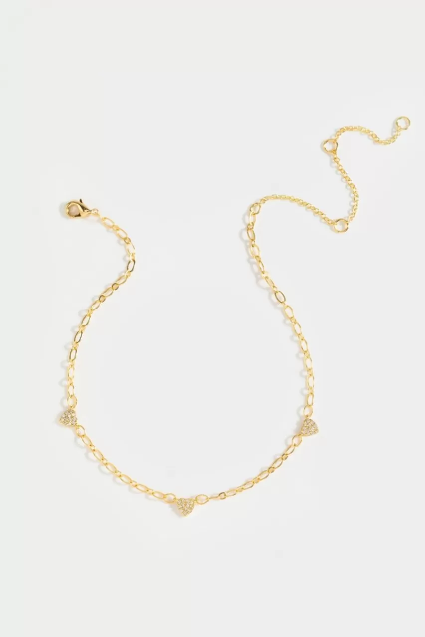 Francesca's Stacey Pave Stationed Heart Anklet