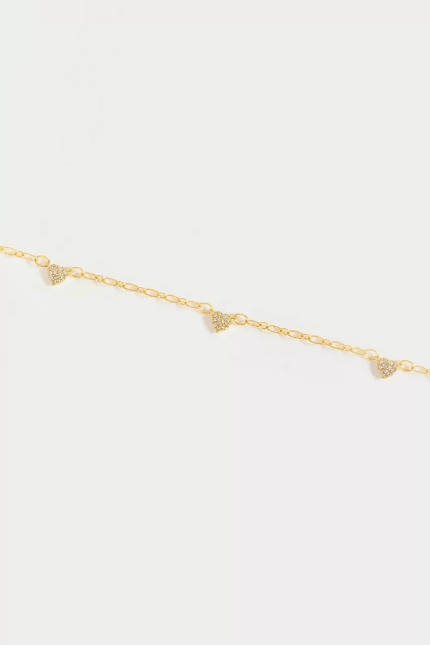 Francesca's Stacey Pave Stationed Heart Anklet