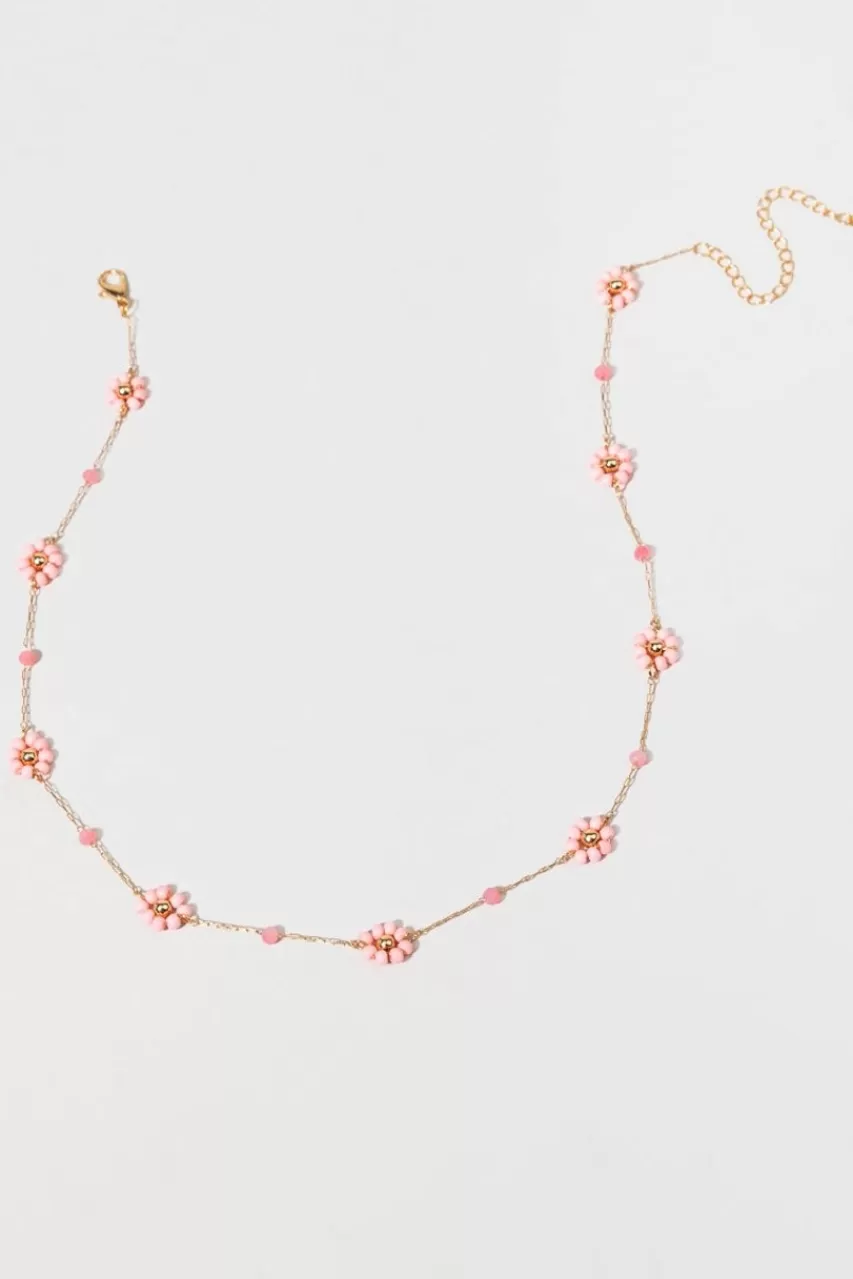 Francesca's Stella Beaded Flower Station Necklace