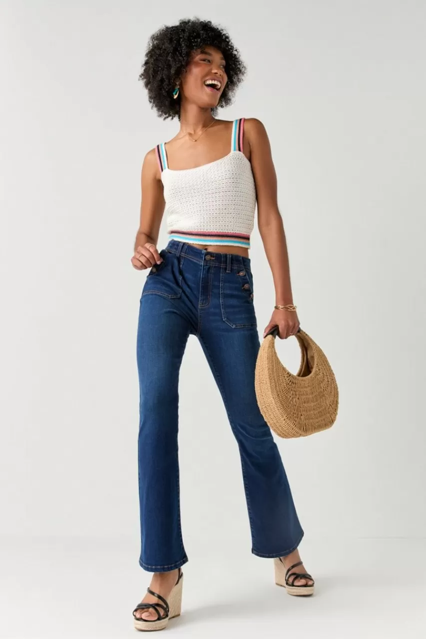 Francesca's Stephania Bootcut Pocket Jeans