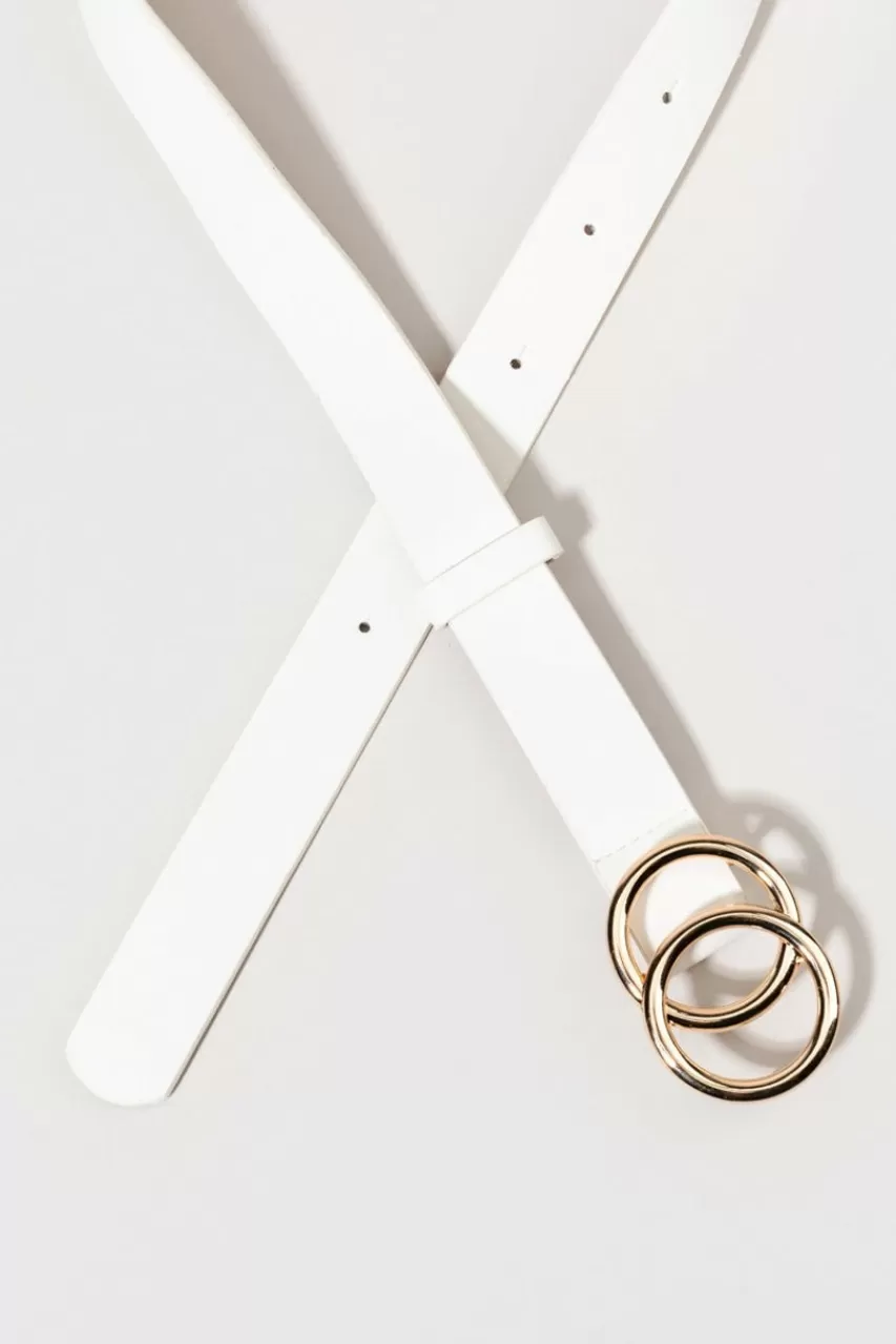 Francesca's Stephania Gold Circle Buckle Belt