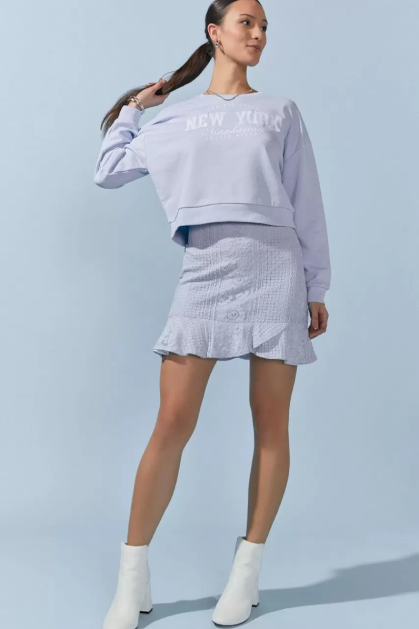 Francesca's Suzanne Laced All Over Mini Skirt