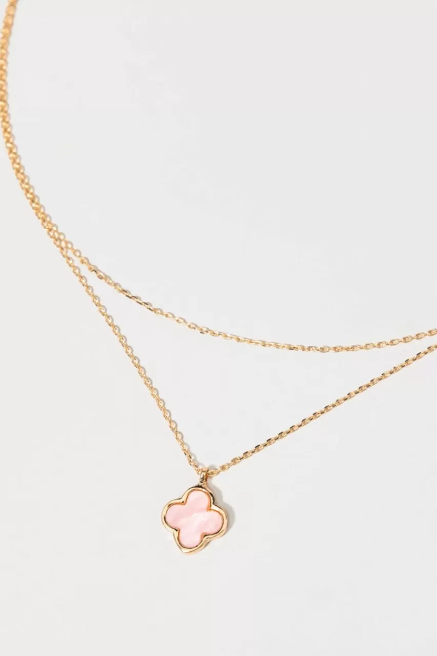 Francesca's Tacey Enamel Clover Necklace