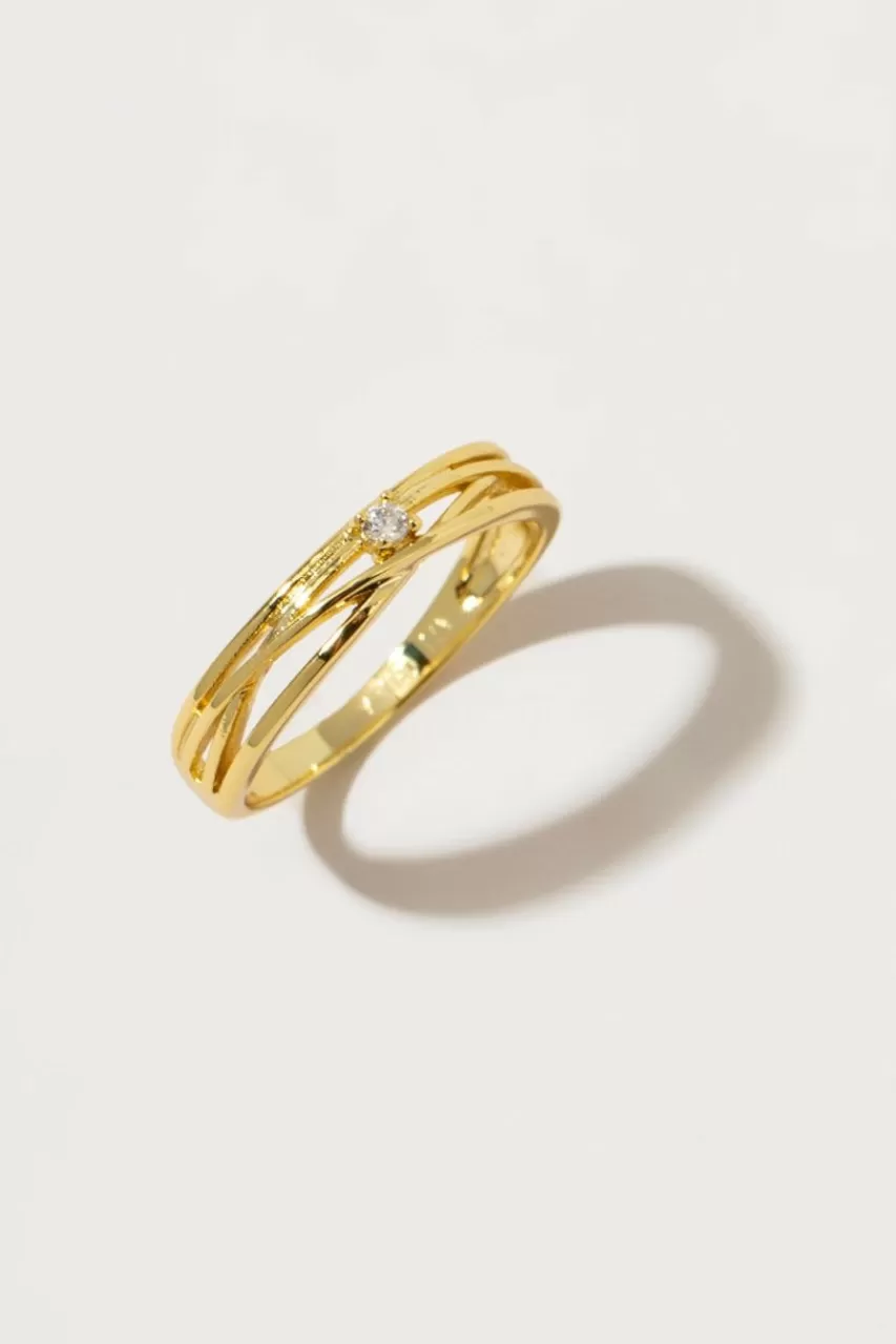 Francesca's Tamara 14K Dipped Crossed Band Ring