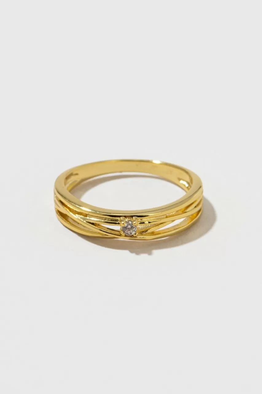 Francesca's Tamara 14K Dipped Crossed Band Ring