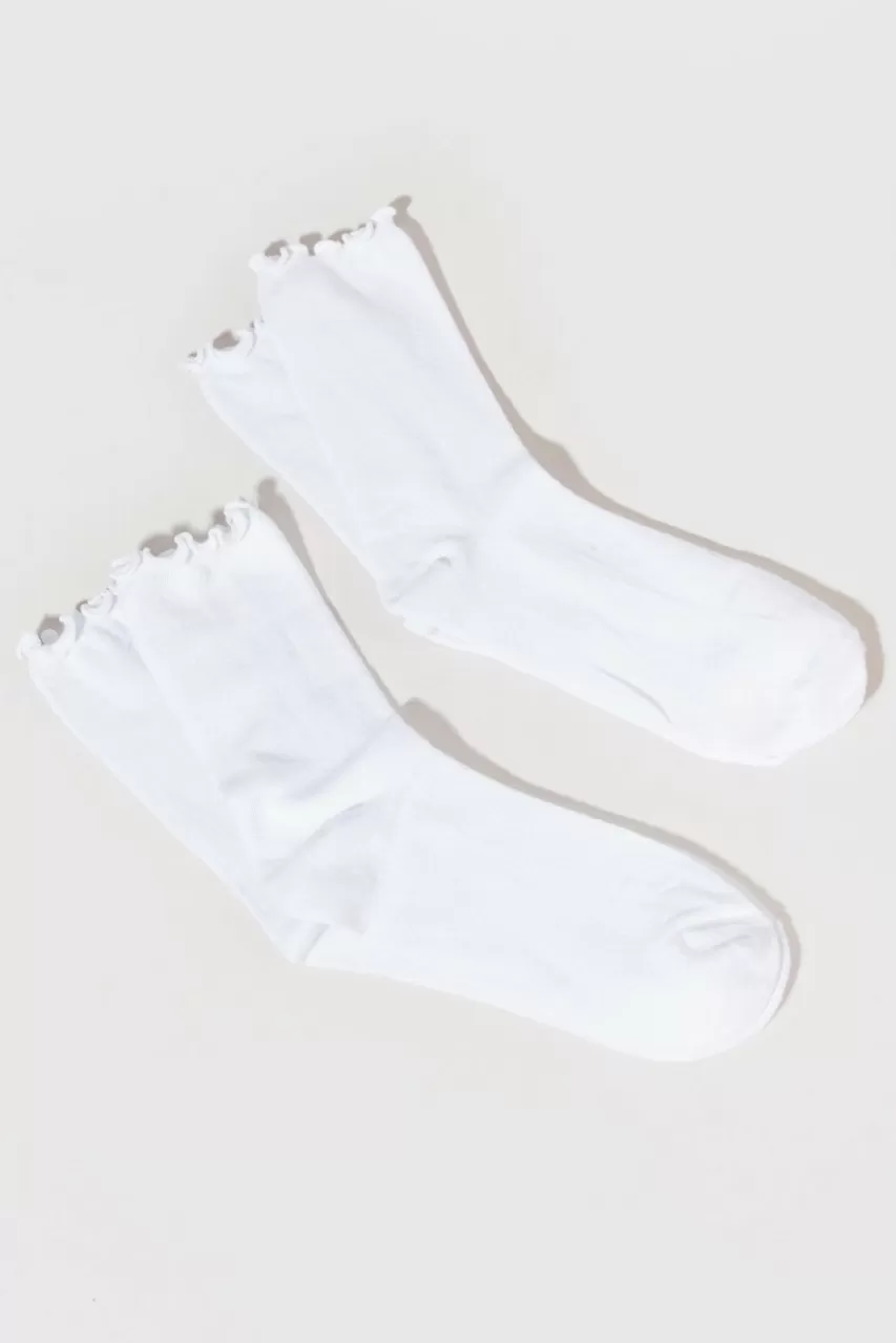Francesca's Tanya Lettuce Edge Plain Socks