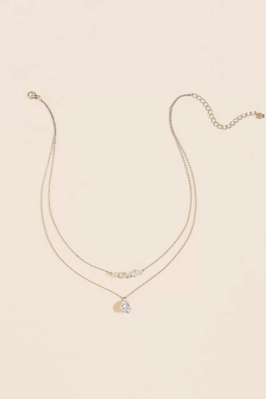 Francesca's Taylor Cz Pendant Layered Necklace
