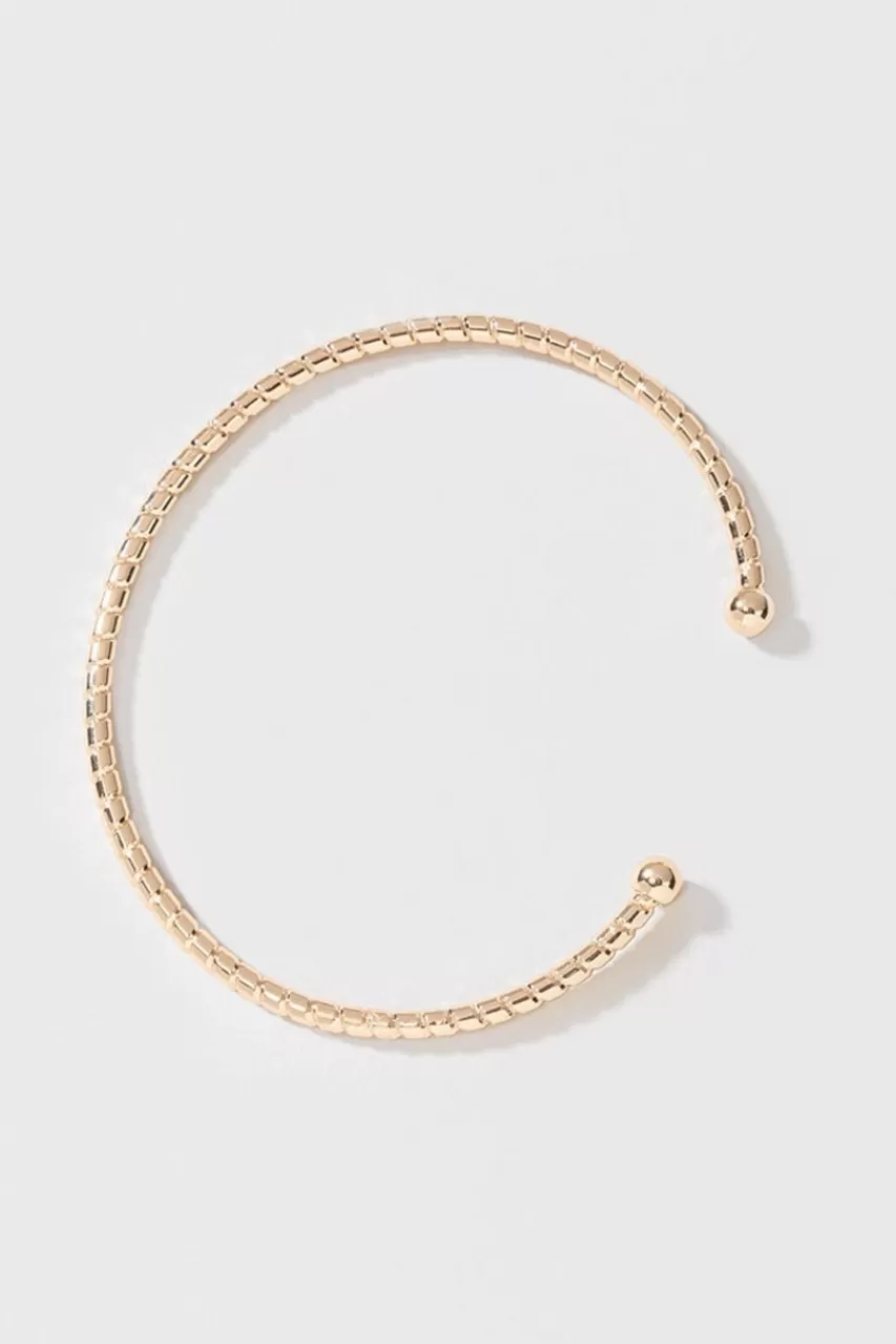 Francesca's Teresa Thin Textured Cuff Bracelet