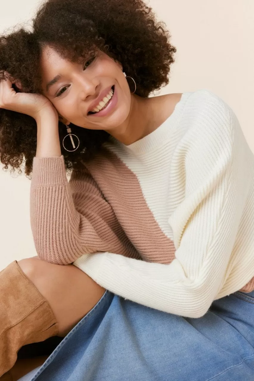 Francesca's Tess Ribbed Color Block Dolman Sweater