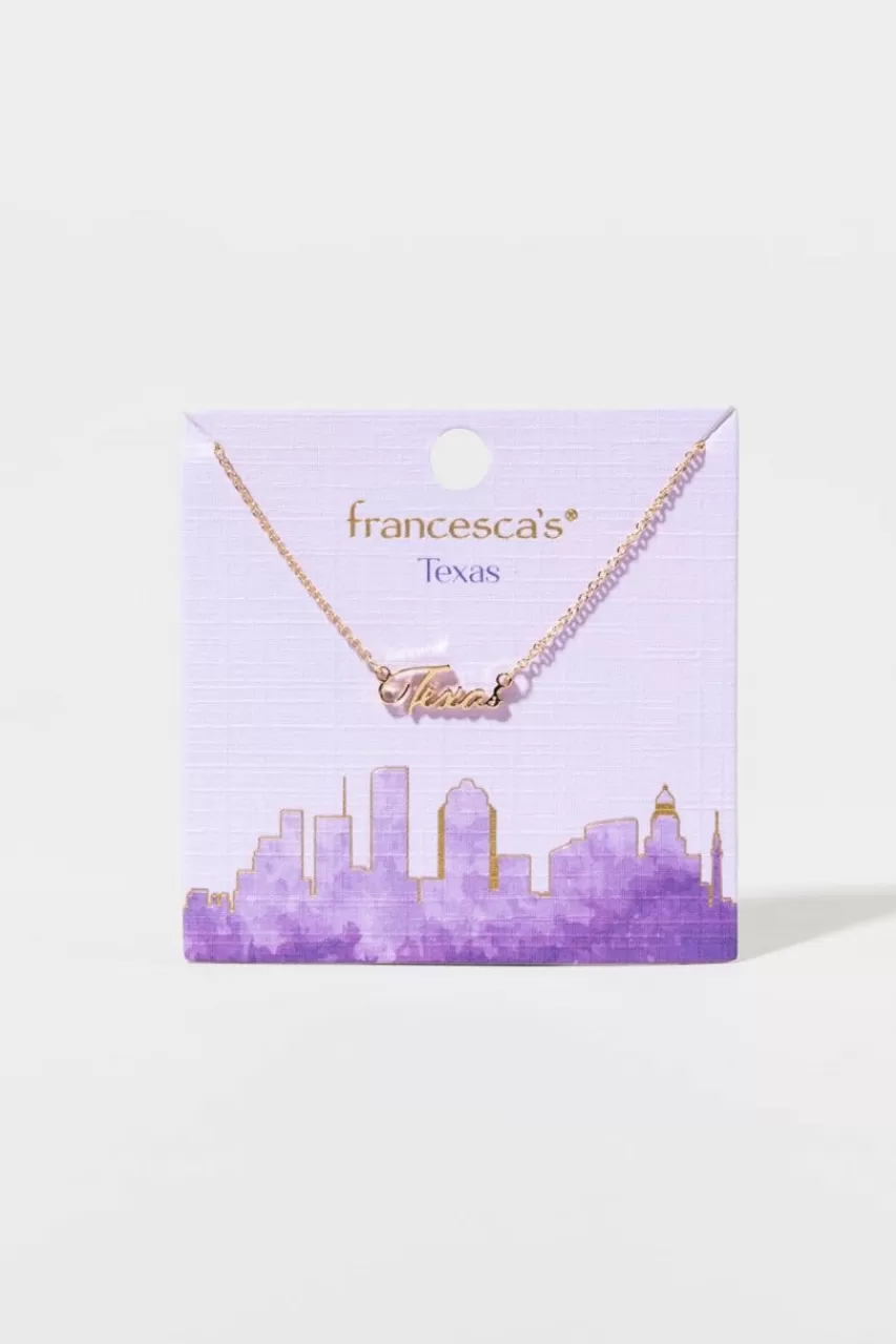 Francesca's Texas Pendant Carded Necklace
