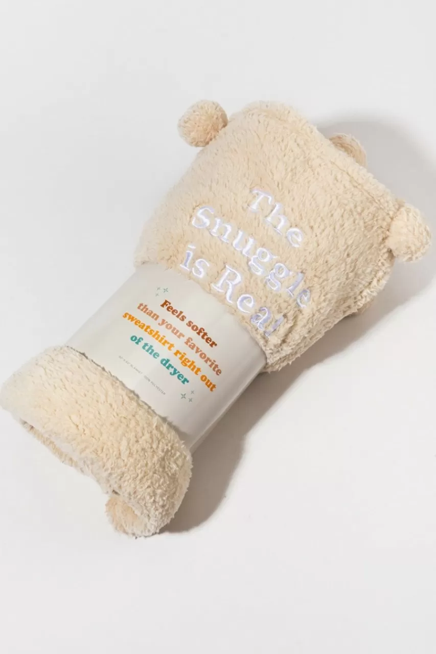 Francesca's The Snuggle Is Real Embroidered Soft Blanket