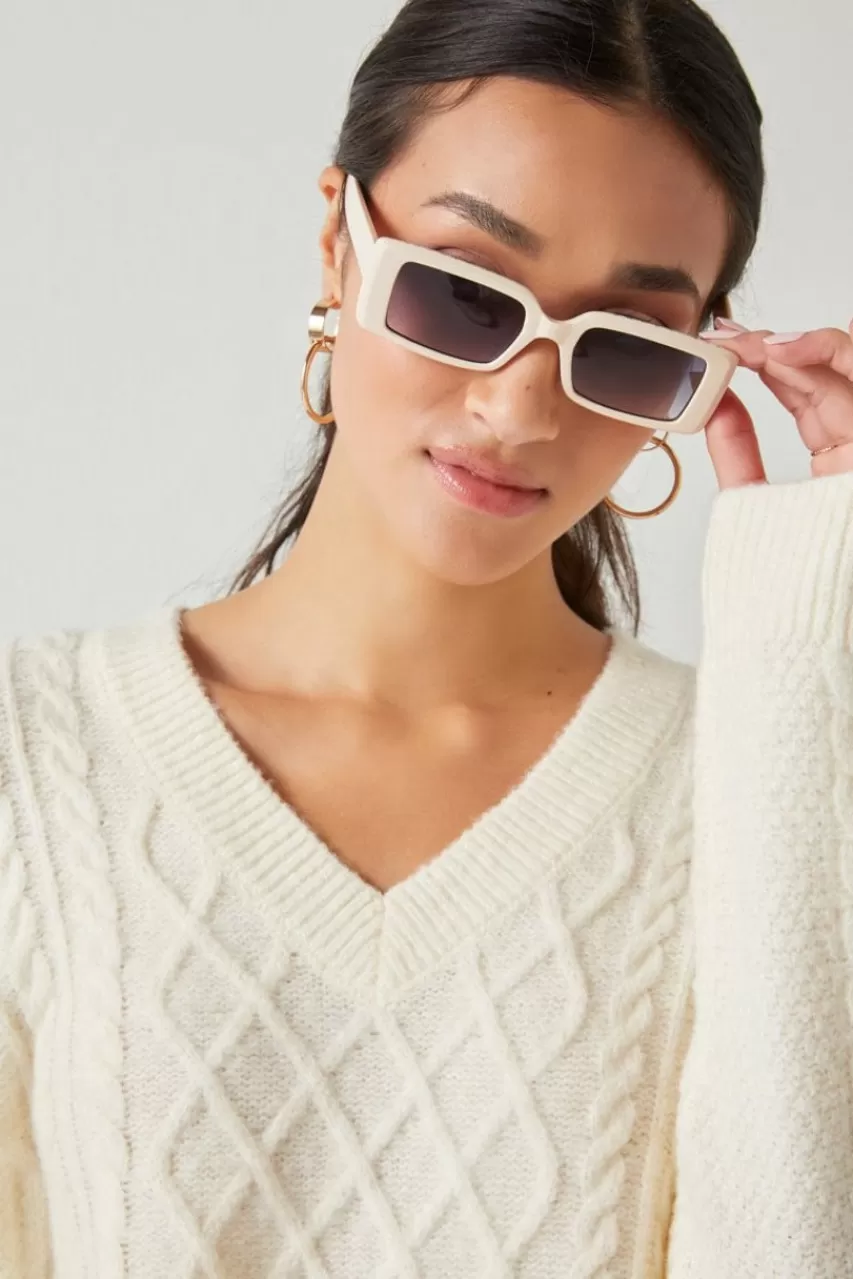 Francesca's Too Drunk For Brunch Rectangle Sunglasses