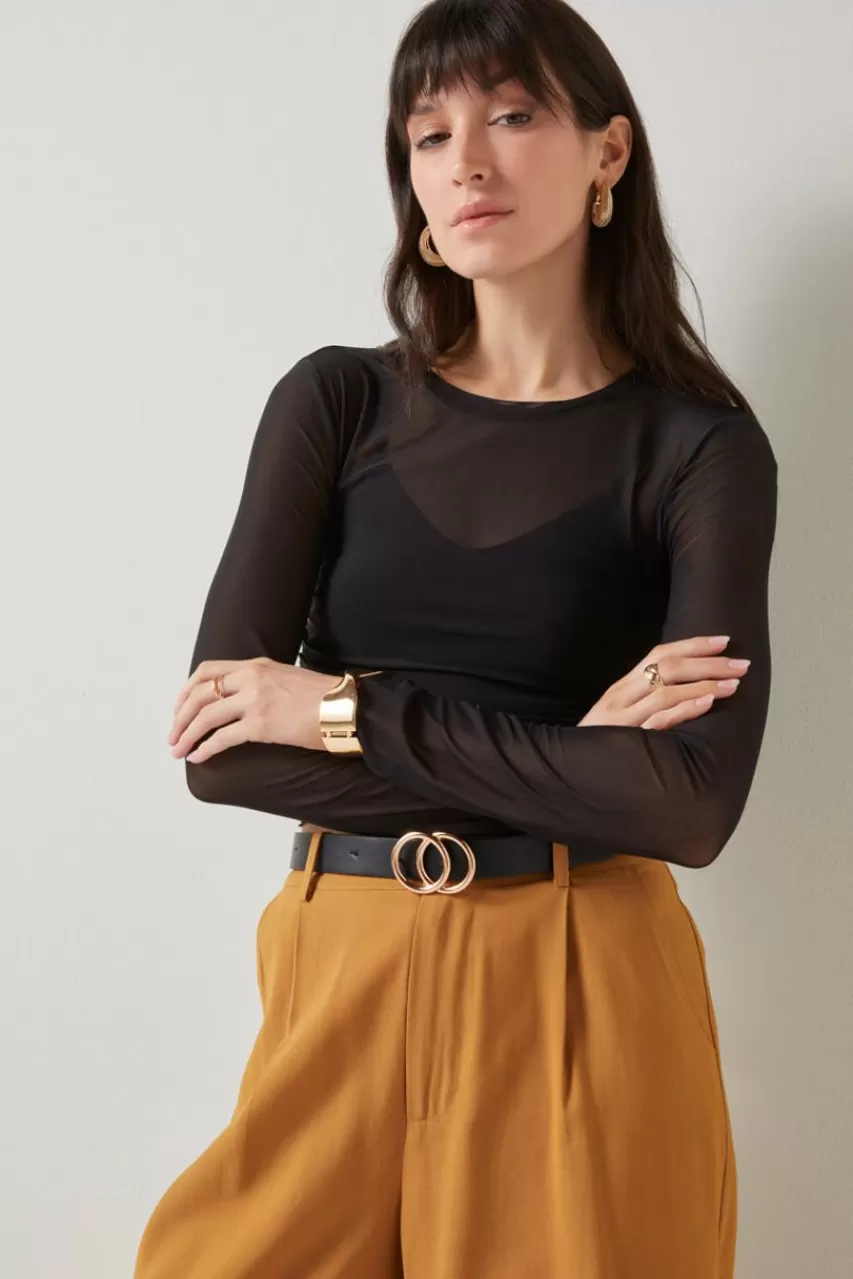 Francesca's Trina Cinched Side Mesh Top
