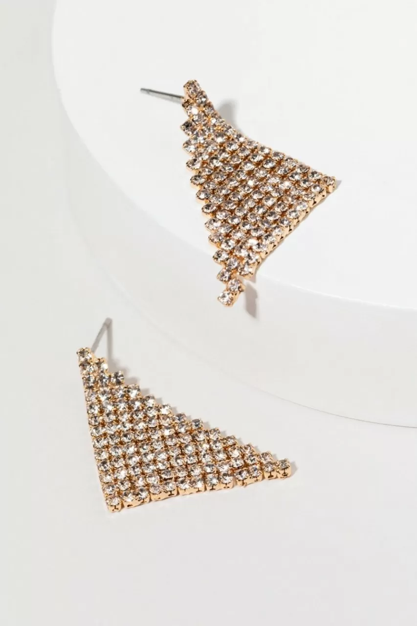 Francesca's Trina Diamond Mesh Triangle Earrings
