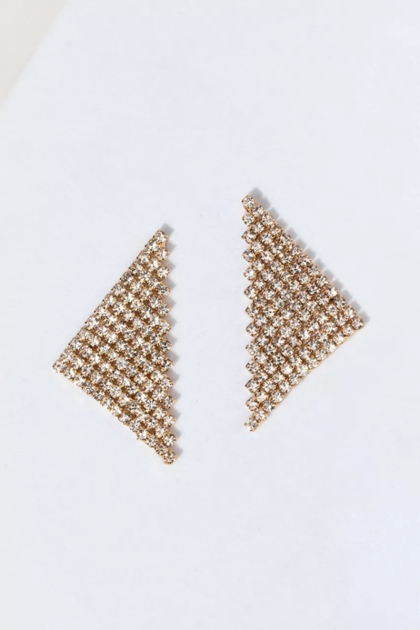 Francesca's Trina Diamond Mesh Triangle Earrings