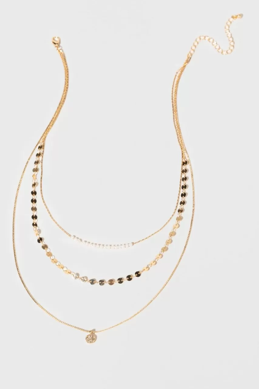 Francesca's Trista Gold Pendant Chain Necklace