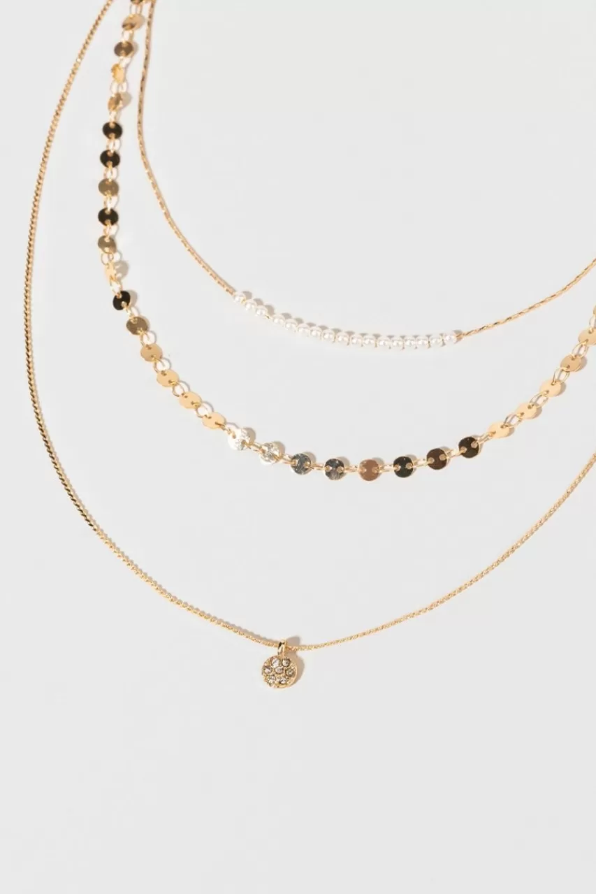 Francesca's Trista Gold Pendant Chain Necklace