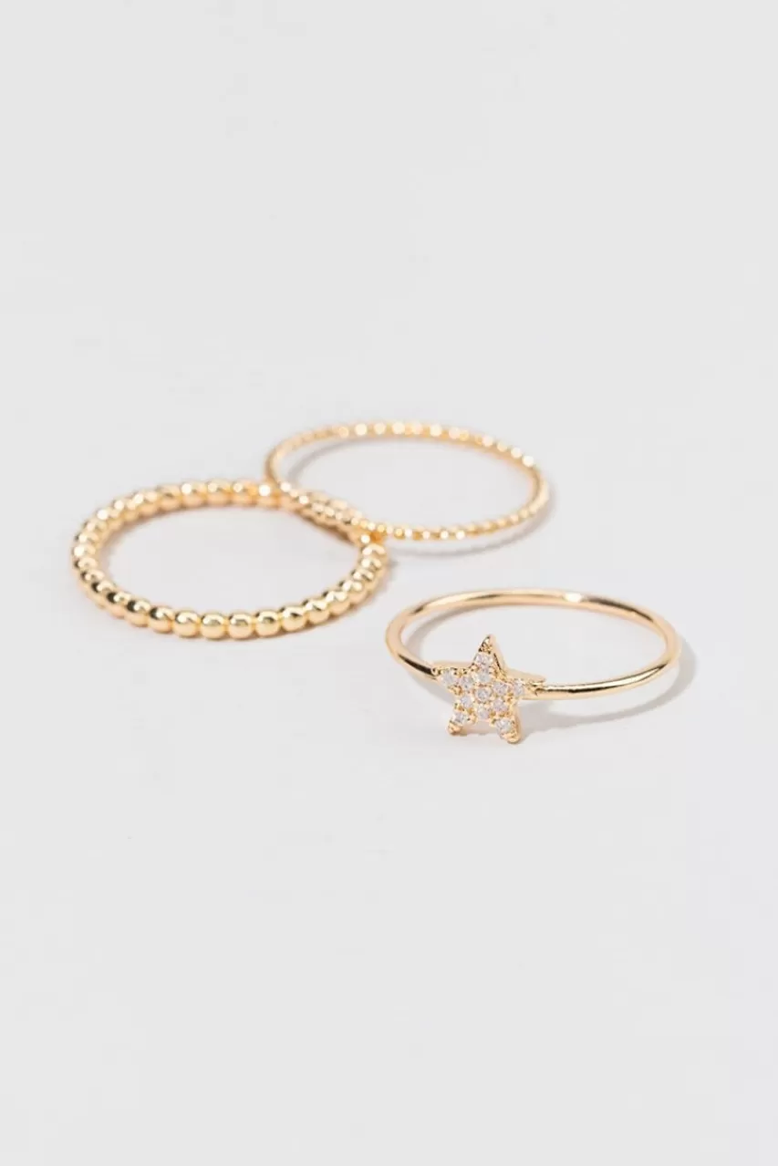 Francesca's Valerie Cz Pave Star Ring Set