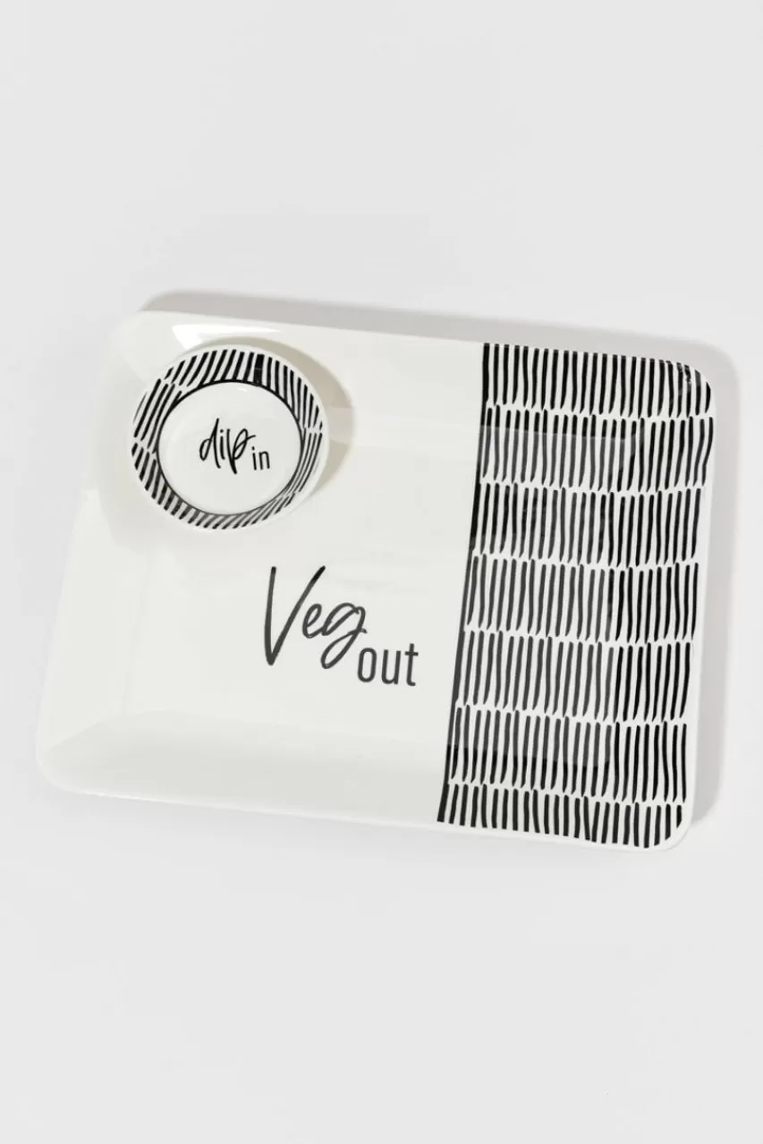 Francesca's Veg Out Dip In Platter And Dipping Bowl Set