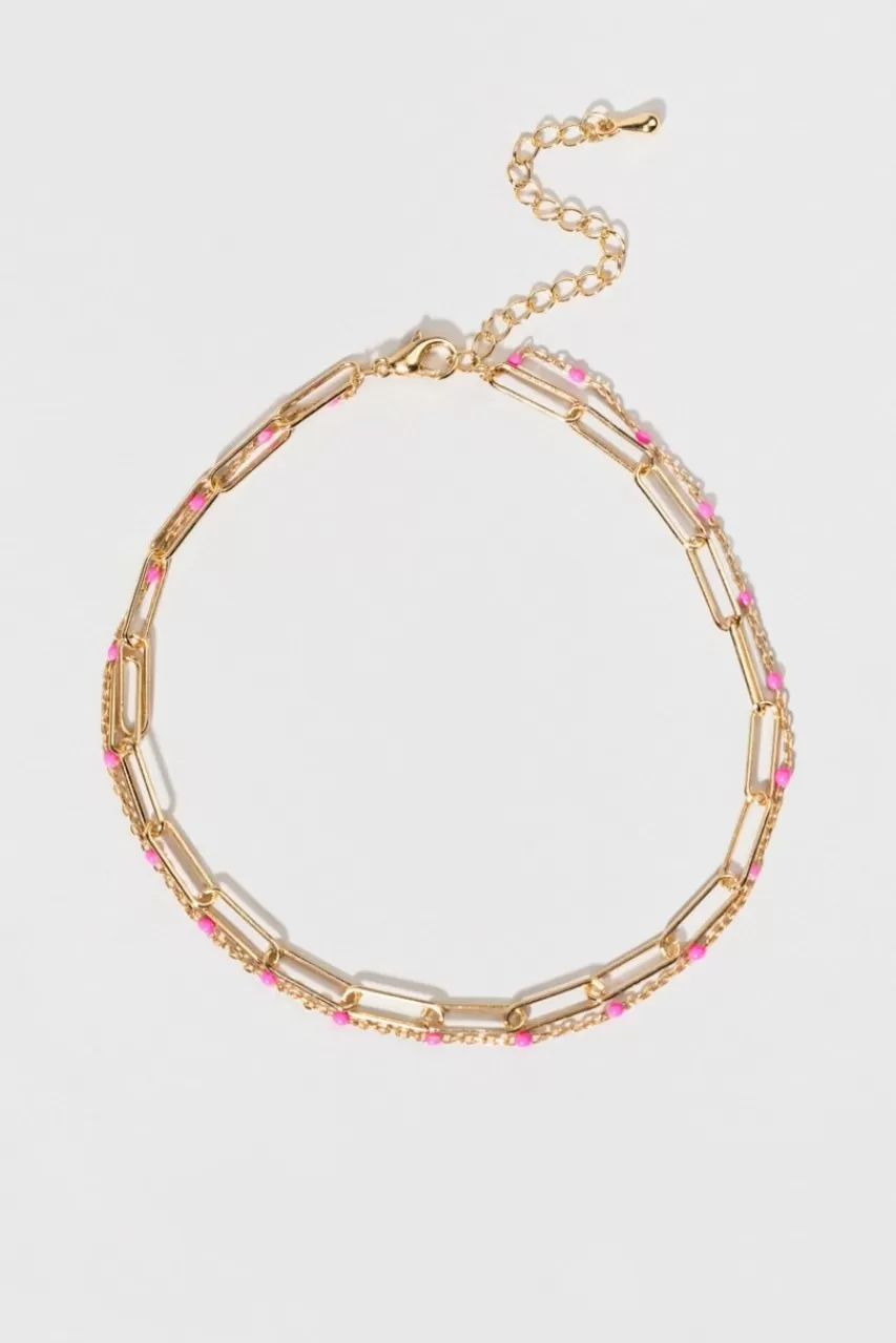 Francesca's Vera Epoxy Ball Gold Paperclip Anklet