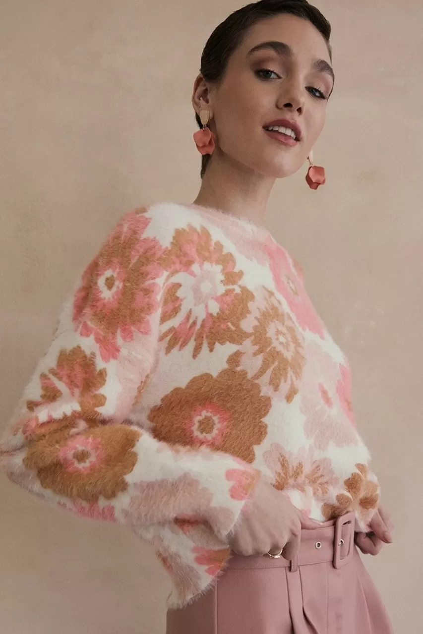 Francesca's Vera Soft Floral Pullover
