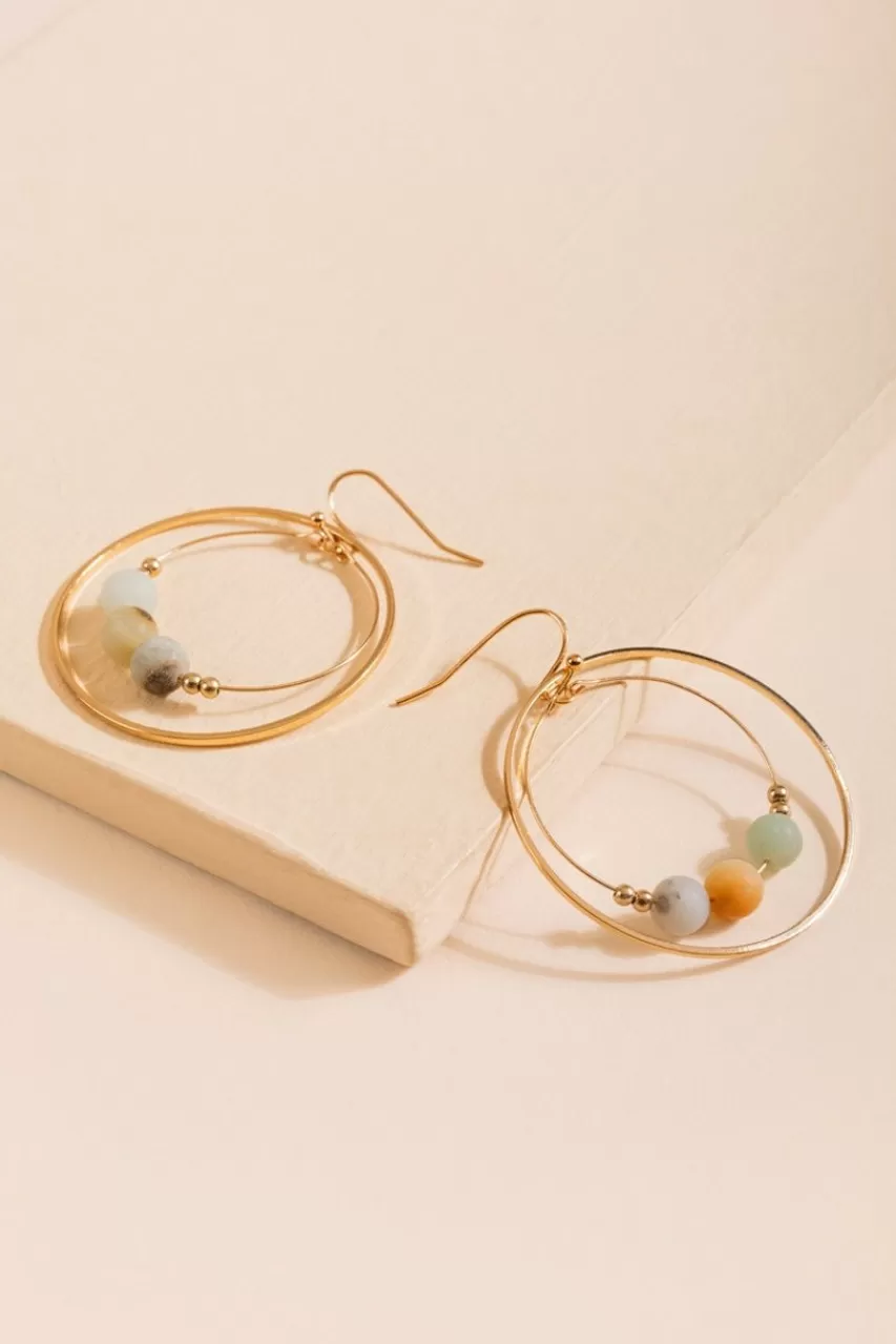 Francesca's Vieran Semi-Precious Circle Drop Earrings