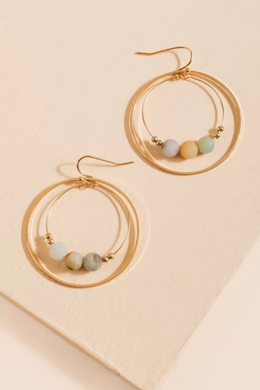 Francesca's Vieran Semi-Precious Circle Drop Earrings