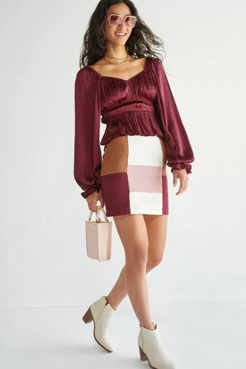 Francesca's Virginia Colorblock Mini Skirt